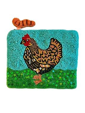 Chicken Beaded Bag Lily Posh, Hen Rooster Farm Animal Eggs